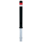 Barrier post | Black - Line |  102 mm | removable | self-engaging lock, incl. base rosette, | with hot-dip galvanized ground sleeve, approx. 400 mm below ground | with triangular locking mechanism acc. with DIN 3223